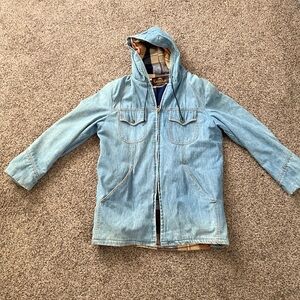 VTG 80s/90s Denim  Jacket winter workwear Campus Outerwear Made In USA Size 33